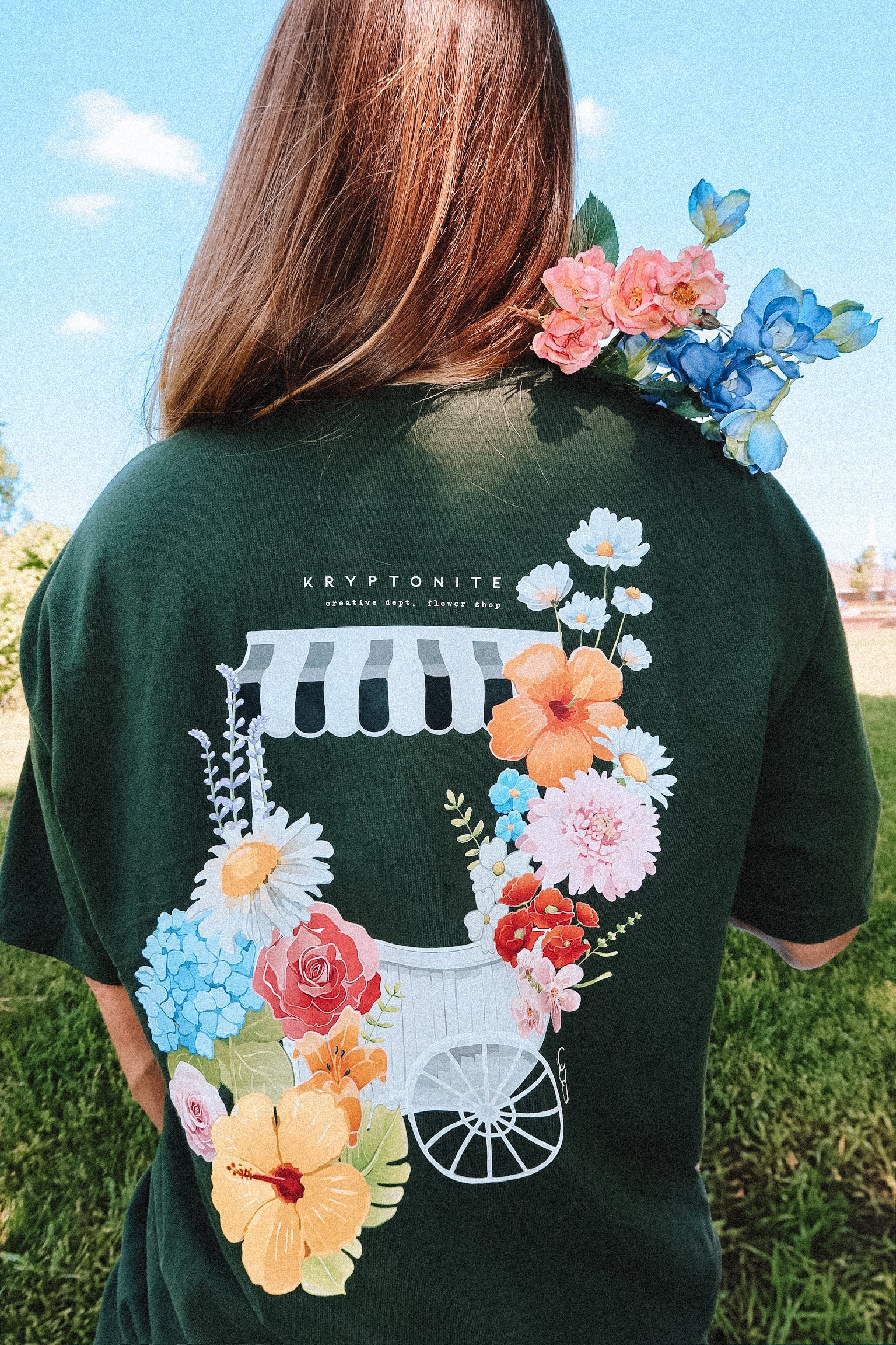 トップス HouseontheHill L/S Tee (Flower Stripe) Flower Shop Cart Tee – KRYPTONITE
